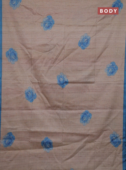 Peach & Blue Chappa Saree