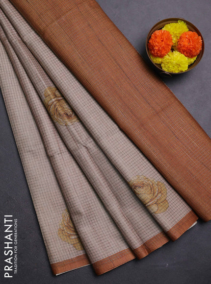 Peach & Mustard Chappa Saree
