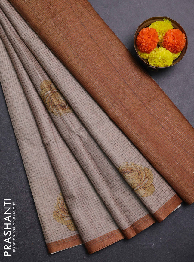 Peach & Mustard Chappa Saree
