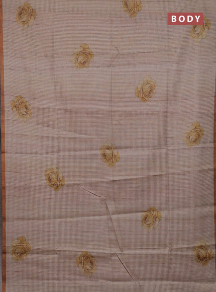 Peach & Mustard Chappa Saree
