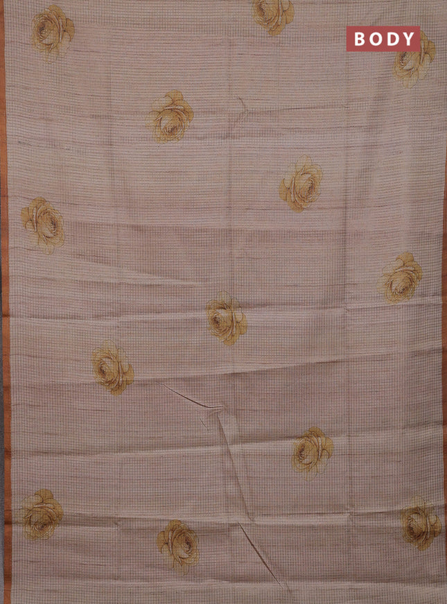 Peach & Mustard Chappa Saree