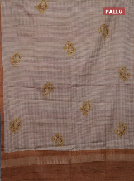 Peach & Mustard Chappa Saree