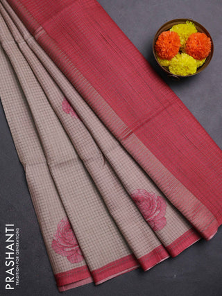Peach & Red Chappa Saree