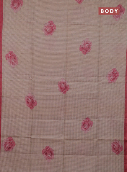 Peach & Red Chappa Saree