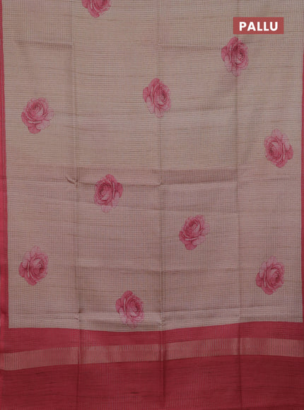 Peach & Red Chappa Saree