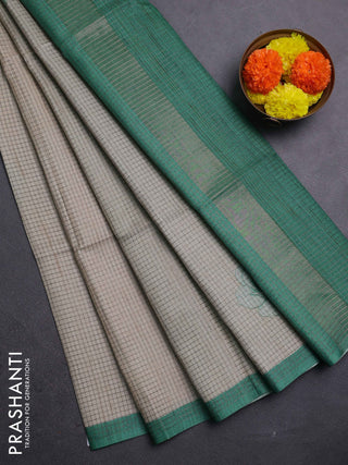 Beige & Green Chappa Saree