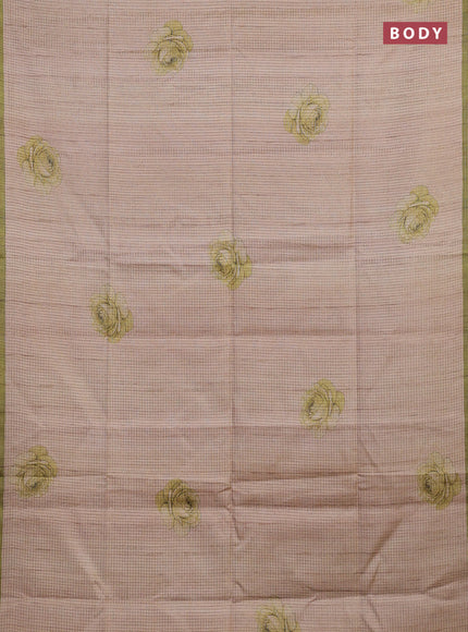 Beige & Green Chappa Saree