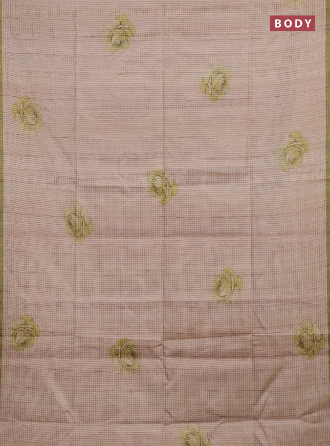 Beige & Green Chappa Saree