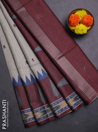 Beige & Wine Chappa Saree