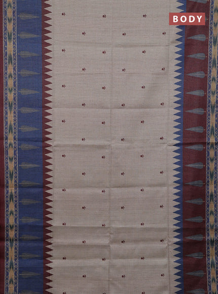 Beige & Wine Chappa Saree