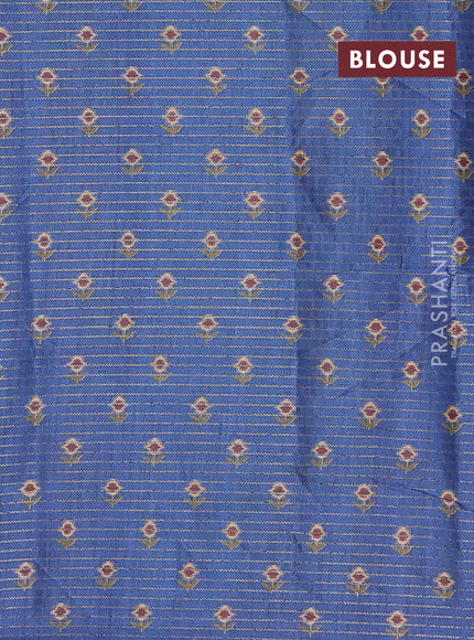 Beige & Blue Chappa Saree