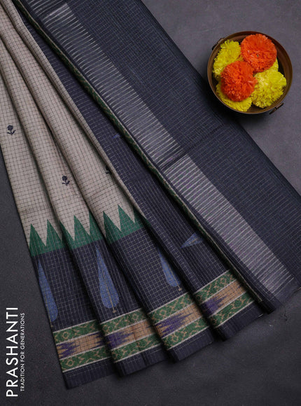 Beige & Grey Chappa Saree