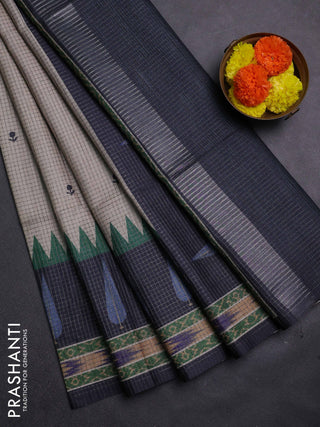 Beige & Grey Chappa Saree