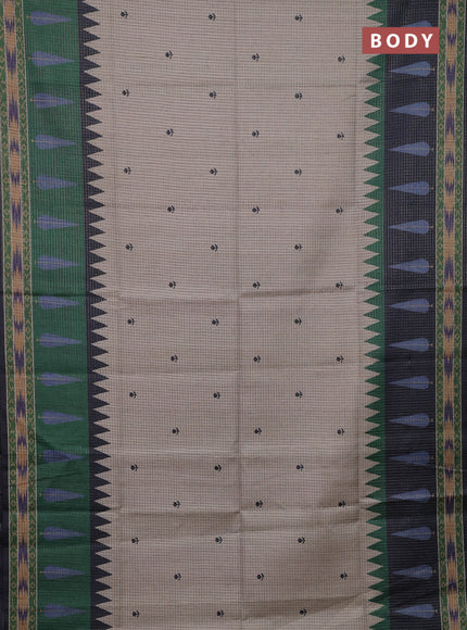 Beige & Grey Chappa Saree