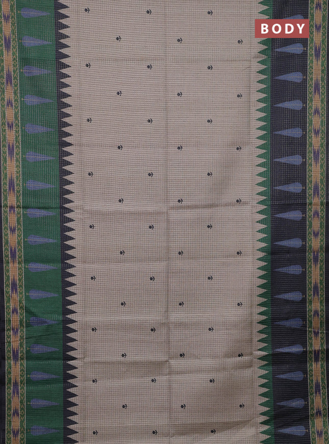 Beige & Grey Chappa Saree