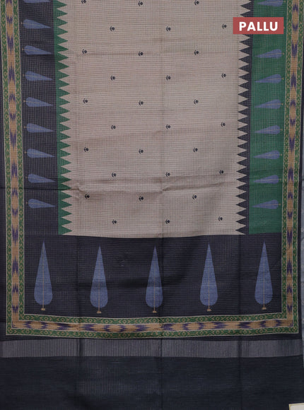 Beige & Grey Chappa Saree
