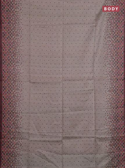 Beige & Brown Chappa Saree