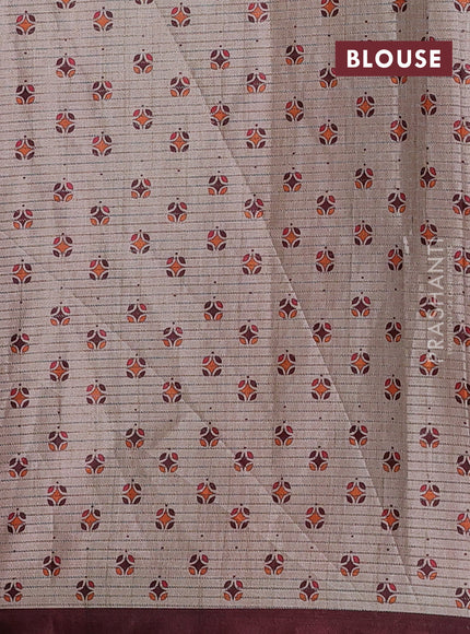 Beige & Brown Chappa Saree