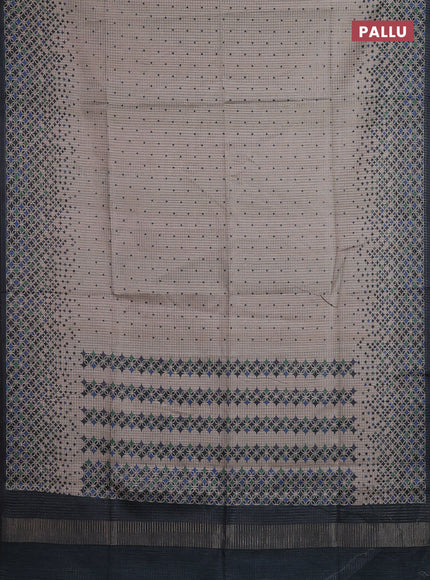 Beige & Grey Chappa Saree