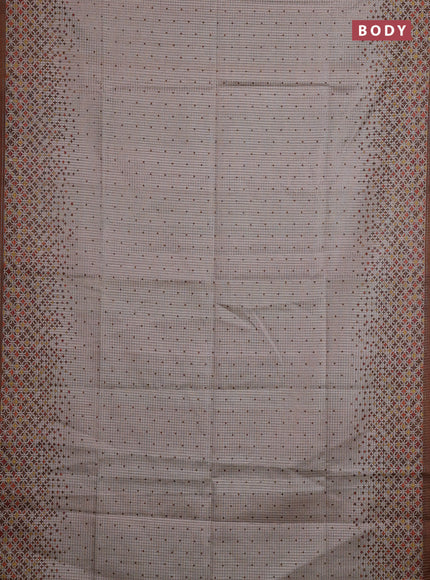 Beige & Brown Chappa Saree