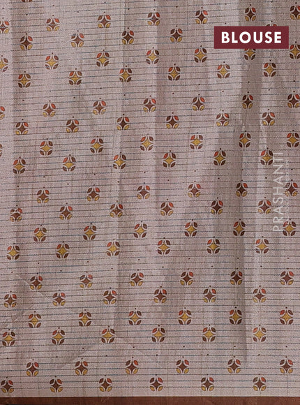 Beige & Brown Chappa Saree