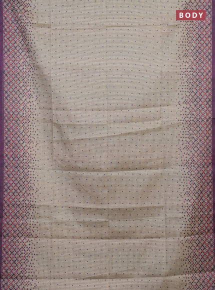 Beige & Purple Chappa Saree