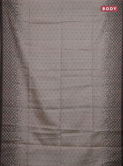 Beige & Elephant Grey Chappa Saree