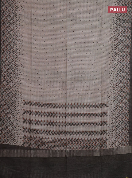 Beige & Elephant Grey Chappa Saree