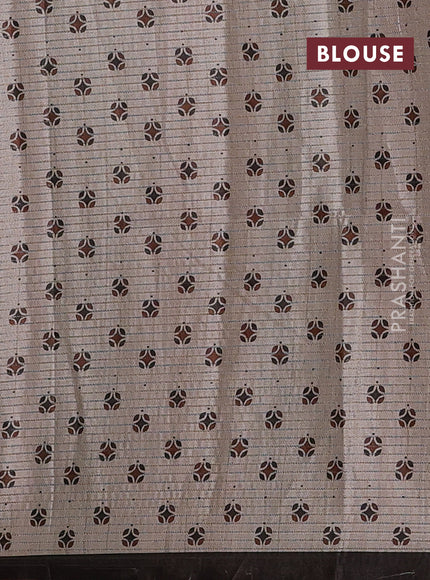 Beige & Elephant Grey Chappa Saree