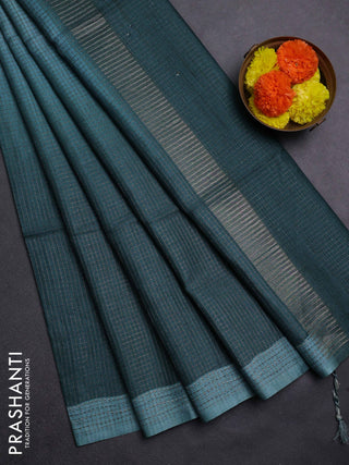 Teal Green & Peacock Green Chappa Saree  - Ombre