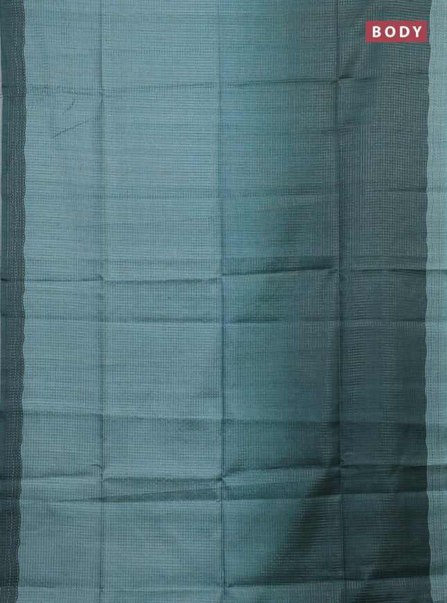 Teal Green & Peacock Green Chappa Saree  - Ombre