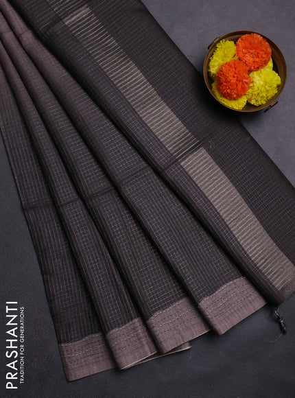 Brown & Coffee Brown Chappa Saree  - Ombre