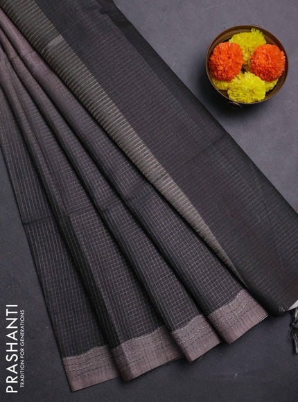 Brown & Grey Chappa Saree  - Ombre