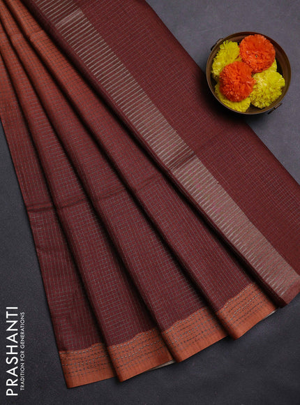 Rust & Brown Chappa Saree  - Ombre