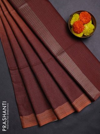 Rust & Brown Chappa Saree  - Ombre