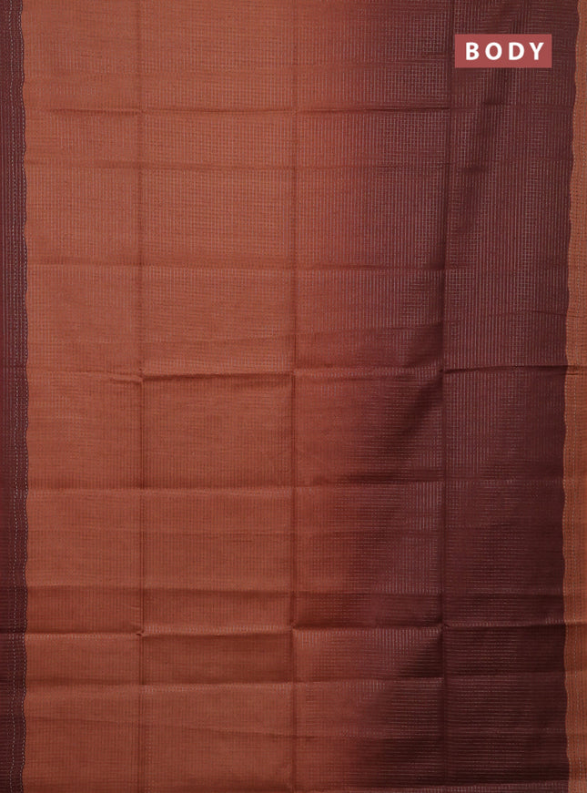 Rust & Brown Chappa Saree  - Ombre