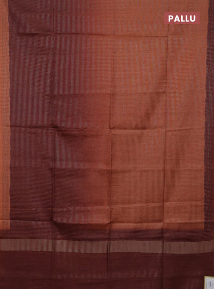 Rust & Brown Chappa Saree  - Ombre