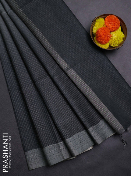 Grey & Elephant Grey Chappa Saree  - Ombre