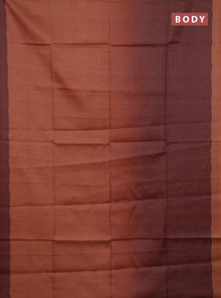 Rust & Coffee Brown Chappa Saree  - Ombre