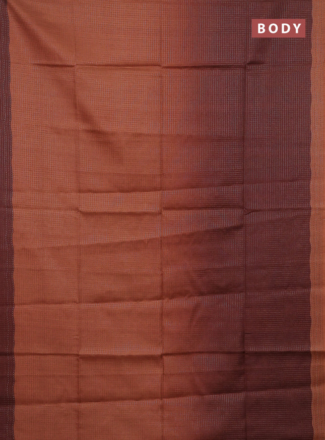 Rust & Coffee Brown Chappa Saree  - Ombre