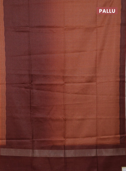 Rust & Coffee Brown Chappa Saree  - Ombre