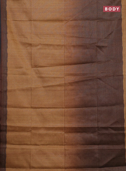 Mustard Yellow & Brown Chappa Saree  - Ombre