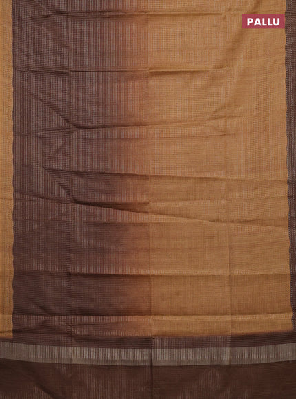 Mustard Yellow & Brown Chappa Saree  - Ombre
