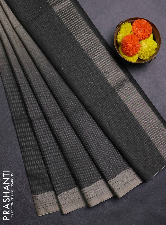Olive Green Chappa Saree  - Ombre