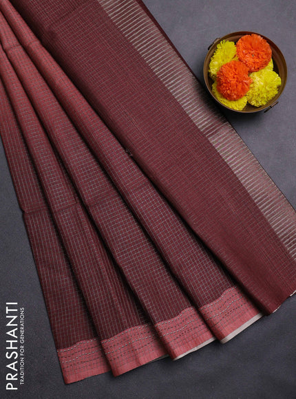 Rust & Brown Chappa Saree  - Ombre