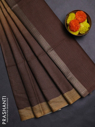 Mustard Yellow & Brown Chappa Saree  - Ombre