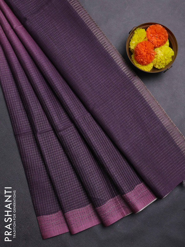 Mauve Pink & Purple Chappa Saree  - Ombre