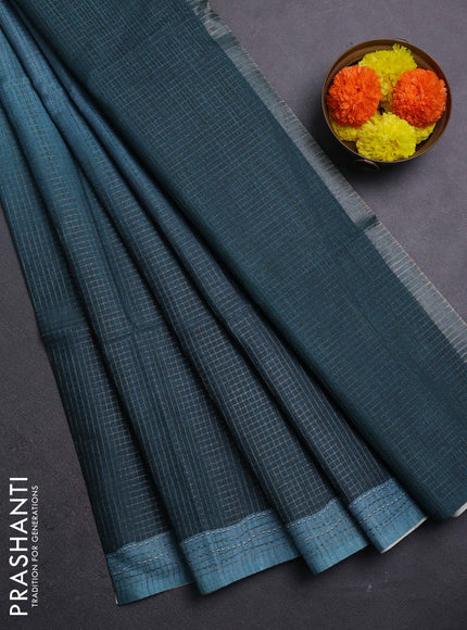 Peacock Green Chappa Saree  - Ombre