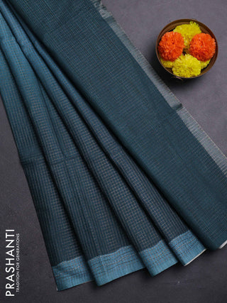 Peacock Green Chappa Saree  - Ombre