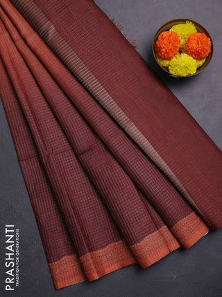 Rust & Brown Chappa Saree  - Ombre